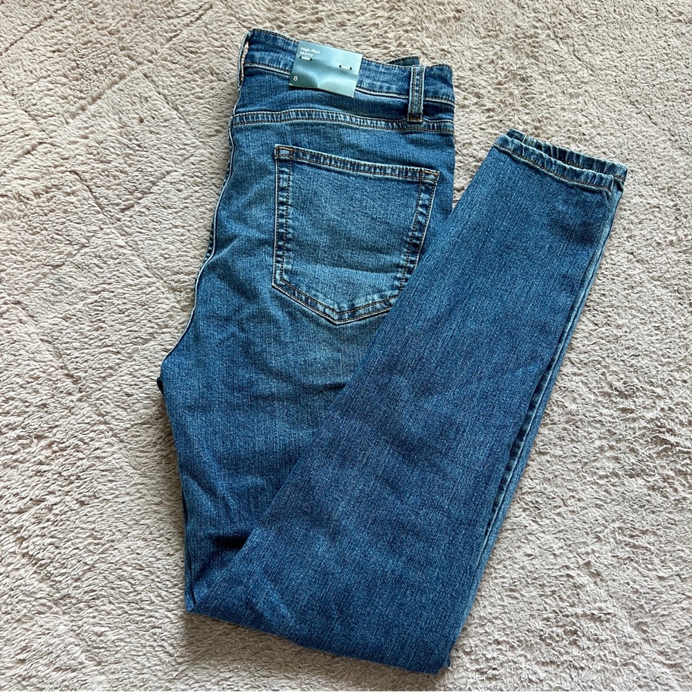 NWT Wild Fable High Rise Skinny Denim Jeans Preppy Minimalist Capsule Size 8